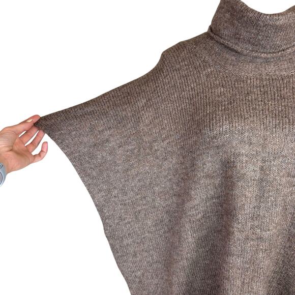Universal Thread NWT OS Brown Knit Turtleneck Pullover Poncho Sweater - Picture 7 of 11